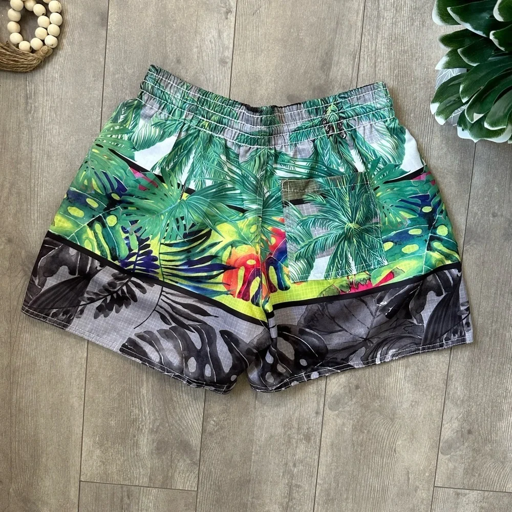 Boutique Tropical Print Boys Swim Trunks Shorts Vibrant Size XL Like New